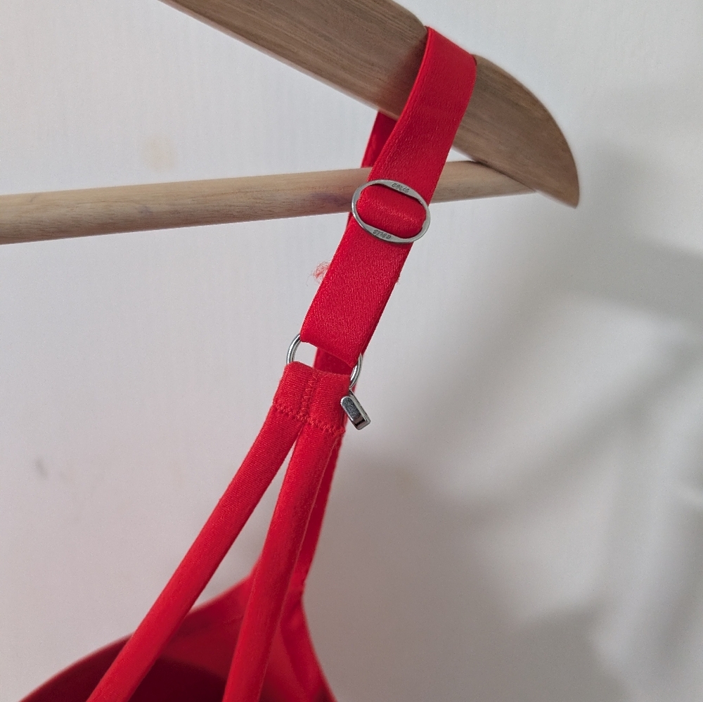 Aerie | Real Good Sunnie Demi Push Up Strappy Convertible Bra In Holiday Red - Picture 11 of 12